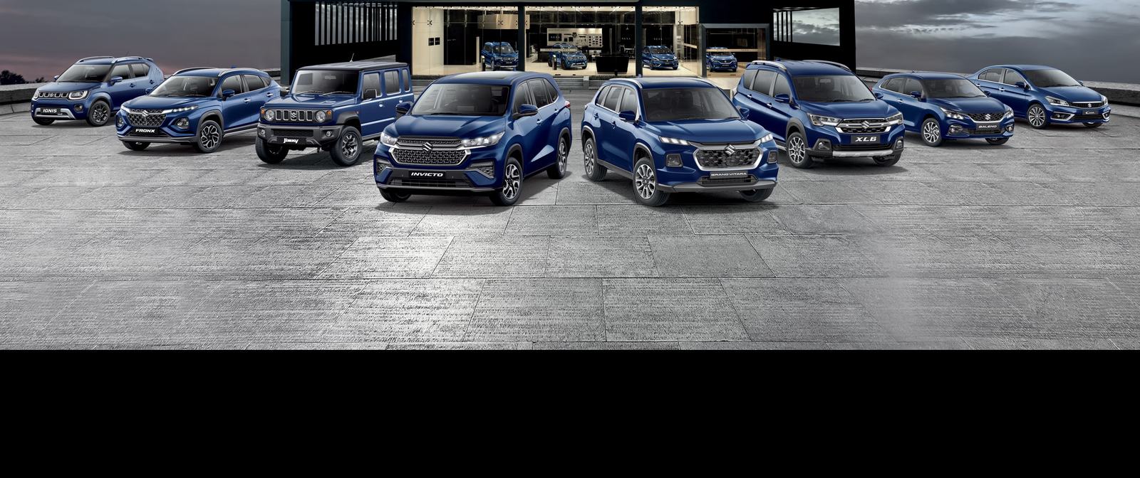 Maruti Suzuki cars in the showroom